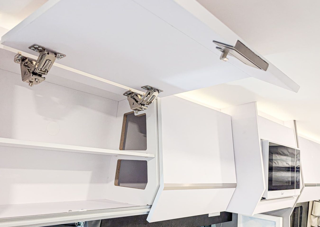 Perspective, Ford, Transit, VR, RV, intérieur, Chambly, armoires, pentures